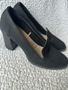 ADRIENNE VITTADINI Brittiny Stretch Black Block Heel KNIT Pumps Womens Size 6.5 - Picture 1 of 5