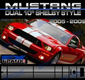 2006 Ford Mustang Dual 10" GT 500 Rally Stripe Kit #1 in Dealer Quality Stripes - Picture 1 of 4