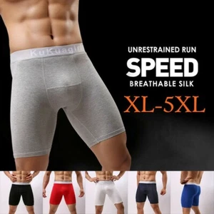3PCS Men Cotton Boxer Briefs Sport Underwear Breathable Underpant Plus Size Soft - Picture 1 of 11