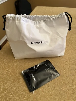 BOLSO CHANEL CORDÓN ALGODÓN LONA BLANCO COSMÉTICOS ARTÍCULOS DE TOCADOR MONEDERO MAQUILLAJE Foto 1 de 2