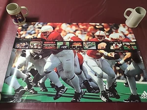 Nebraska Huskers Football  1998 Tom Osborne Poster Adidas 36" X 24" - Picture 1 of 8