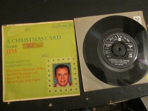 A CHRISTMAS CARD FROM JIM REEVES RARE UK 7" PS 45 RCA RECORDS