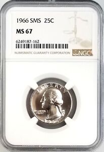1966 SMS Washington Quarter certified MS 67 by NGC!