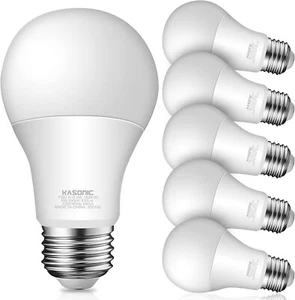 Dimmable A19 LED Light Bulb 60W 830Lumens E26 Standard Base 5000K Daylight 6Pack - Picture 1 of 7