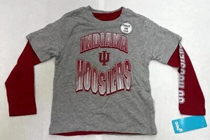 Gen 2 3-in-1 Boys College Tee Set Indiana Hoosiers Gray Red Short Long Sleeve S - Picture 1 of 9