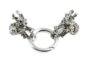 Endkappen-Set "Drache" antik silber Ø 8,5 x 7 mm verschluss wikinger norse - Picture 1 of 3