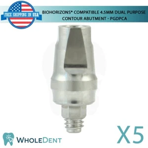 5 BioHorizons® Compatible 4.5mm Dual Purpose Contour Abutment Titanium Dental - Picture 1 of 5