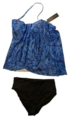 Womens Tempt Me 2 Piece Tankini Bathing Suit Halter Bandeau High Waist Bottom M - Image 1 of 4