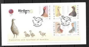 NAMIBIA, 2018 FRANCOLINS & SPURFOWL OF NAMIBIA ILLUSTRATED FDC, BIRDPEX - Picture 1 of 1