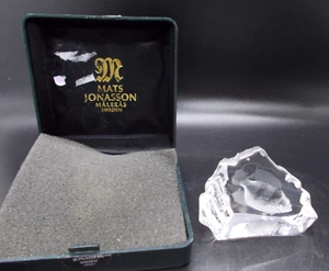 Mats Jonasson Schweden Voll Bleikristall Fisch Briefbeschwerer signiert - Bild 1 von 3