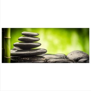 Glasbild 125x50 XL Zen Steine Grün Panorama Wandbild Glasbilder Modern Deko Glas - Bild 1 von 4