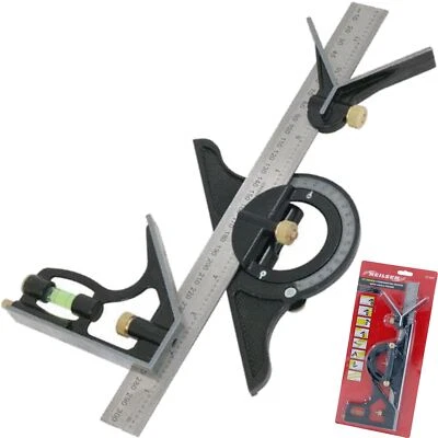 Neilsen 12" Adjustable Combination Tri Square Sliding Angle Finder Ruler Level - Image 1 of 3