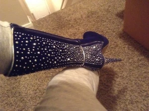 Stylish, Sexy Royal Blue Rhinestone Boots!!!! Size 6 - Picture 1 of 11