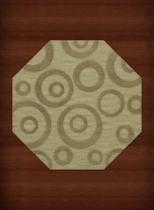 Green Transitional Bubbles Rings Area Rug Circles DV5 - Picture 1 of 12