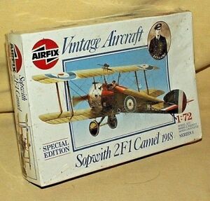 SOPWITH 2F1 CAMEL 1918 MODEL VINTAGE AIRCRAFT AIRPLANE NOS AIRFIX HUMBROL 01075.