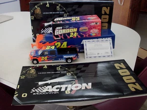 NASCAR 1/24 JEFF GORDON 2002 DUPONT CREW CAB 2 AXIS TRAILER AND NASCAR - Bild 1 von 22