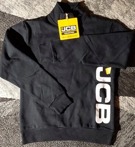 Sudadera Oficial JCB 1/4 Cremallera Logo Manga Larga Pequeña Negra NUEVA CON ETIQUETAS🔥🔥🔥 - Imagen 1 de 3