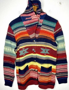 $848 Polo Ralph Lauren Medium Hand Knit Beacon Cardigan Southwestern Ranch Rare - Picture 1 of 7