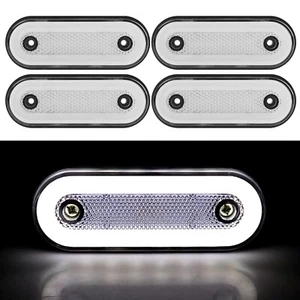 4x LED Światło obrysowe boczne Światło pozycyjne Białe Przyczepa Samochód osobowy Ciężarówka 12v 24v - Zdjęcie 1 z 8