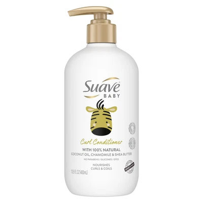 Suave Acondicionador Bebé 13.5 OZ Bomba - Aceite de Coco, Manzanilla y Manteca de Karité Foto 1 de 4
