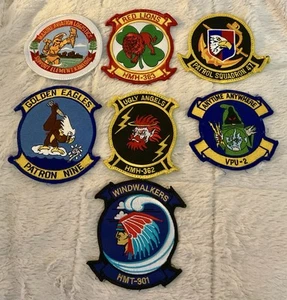 Lotto 7 toppe insegne militari US Air Force usate vintage - Foto 1 di 8