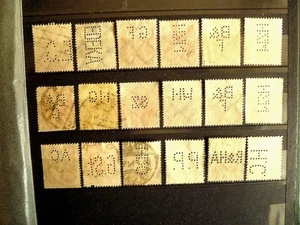German Empire stamps with authentic, various perfin cancellations, see 2 scans. - Picture 1 of 2