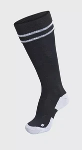 Hummel Element Football Socks Black With Reinforced Heel & Toe UK 9-10 EU 43-45 - Picture 1 of 3