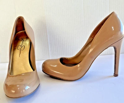Jessica Simpson Tacones Mujer Talla 7.5 B Cuero Calie Pump 4” Desnudo Tostado Foto 1 de 4