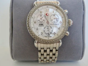 MICHELE Stainless Steel CSX Diamond Bezel Round Face WATCH MW03M01A1025 - Picture 1 of 15