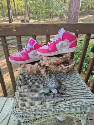 Nike High Tops Hot Pink Size 4y Youth Girls Guc - Image 1 of 4