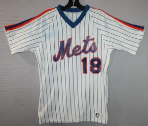 Vintage Sank Knit Baseball Darryl Strawberry Large New York Mets 18 Jersey Shirt - Picture 1 of 12