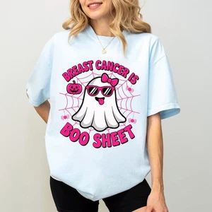 Brustkrebs ist Boo Blatt Shirt, lustiges Halloween Überlebender T-Shirt, Krebs Bewusstsein - Bild 1 von 2
