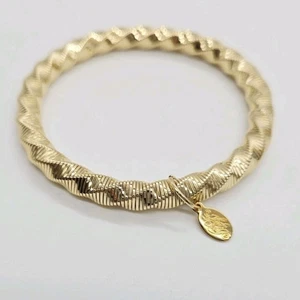 Kirks Folly Stretch Bracelet Gold tone Twist One Size OSFM - Picture 1 of 7