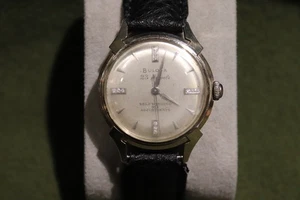 Vintage Bulova 23 Jewels Self-winding Diamond Dial 14K White Gold 31mm Watch - Picture 1 of 8