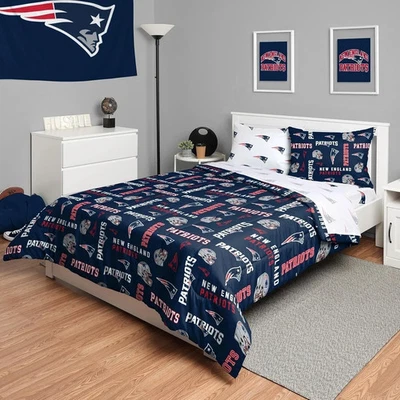 🏉Juego de cama de 5 piezas de los New England Patriots de la NFL sábanas edredón fundas de almohada Foto 1 de 4