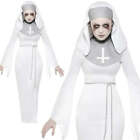 Haunted Asylum Nun Costume Ladies Halloween Ghost Fancy Dress Outfit