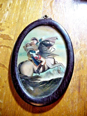 Historic WATERCOLOR PAINTING of NAPOLEON on Horseback Leading Charge - Image 1 of 4