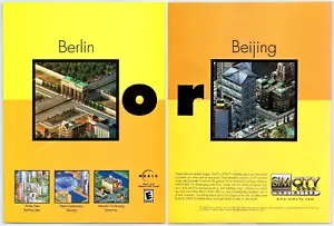 Pubblicità Stampa 2000 SimCity 3000 Unlimited PC Gioco Sim City Originale Promo Poster Arte - Foto 1 di 4