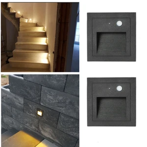 2 luces LED de movimiento para escaleras 3W para exteriores LED lámpara de esquina incrustada - Imagen 1 de 5
