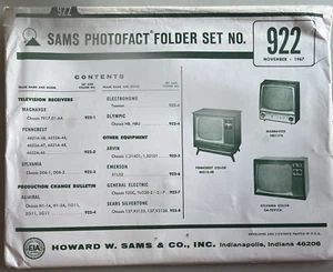 Sams Photofact Vintage Elektronik Reparatur Schaltplan Ordner Set 922 TV Nov 1967 - Bild 1 von 11