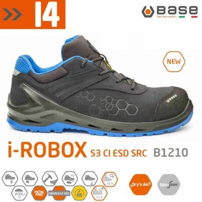 BASE SCARPE ANTINFORTUNISTICA I-ROBOX S3 ESD CI SRC - BS NERO/AZZURRO B1210 - Immagine 1 di 4