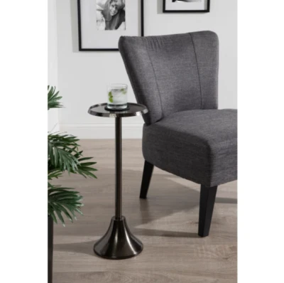 Mesa Lateral Metal Sala Café Marco Redondo Estante Estrecho para Aperitivos Moderno Foto 1 de 4