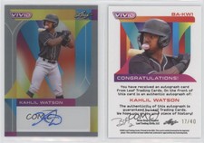 2022 Leaf Vivid Gray /40 Kahlil Watson #BA-KW1 Auto