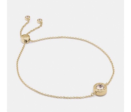 *NUOVO "BRACCIALE" "COACH" CERCHIO APERTO SCORREVOLE (ORO) CON ETICHETTE!