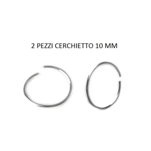 Orecchini Cerchio Argento 925 Piercing Naso 10 mm - Foto 1 di 2