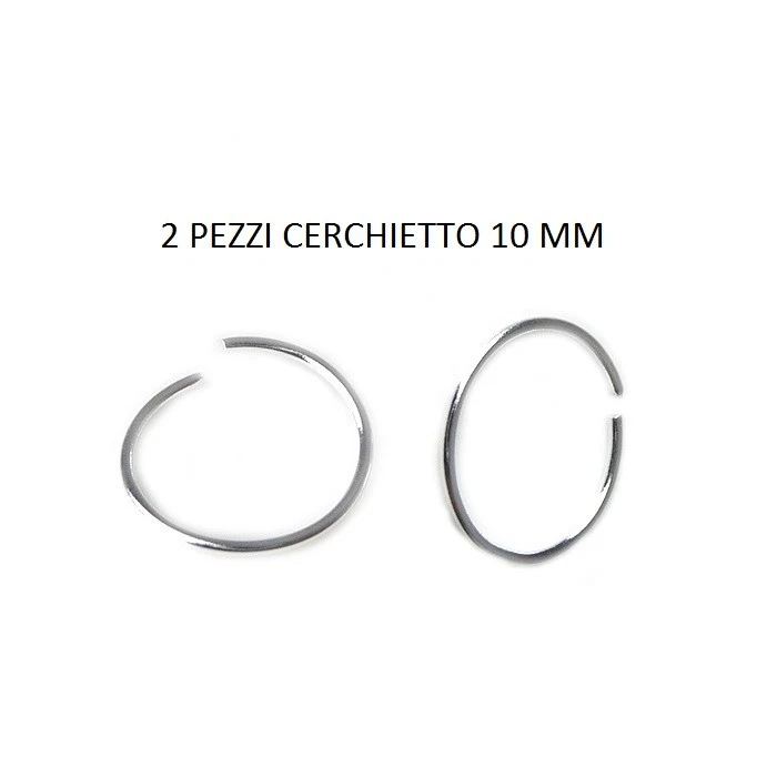 Orecchini Cerchio Argento 925 Piercing Naso 10  mm - Immagine 1 di 2
