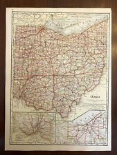 1921 Ohio Map w/ Highways, Cincinnati & Cleveland Insets Cram's Good Roads Atlas
