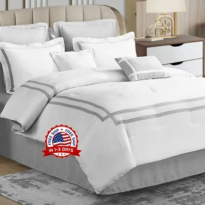 Edredom King Size Colchas Funda Cubre Cama Modernos Suaves Branco Novo - Imagem 1 de 4