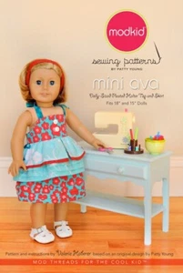 MINI AVA Doll Top & Skirt Pattern by Modkid Sewing Patterns 15" & 18" Dolls - Picture 1 of 3