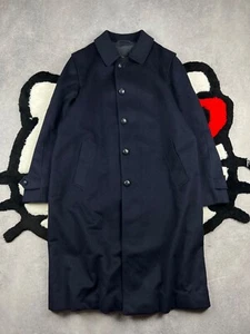 Vintage Herno Italy Wool Lana Coat Jacket Men's Blue Size 52 (XL) - Picture 1 of 17